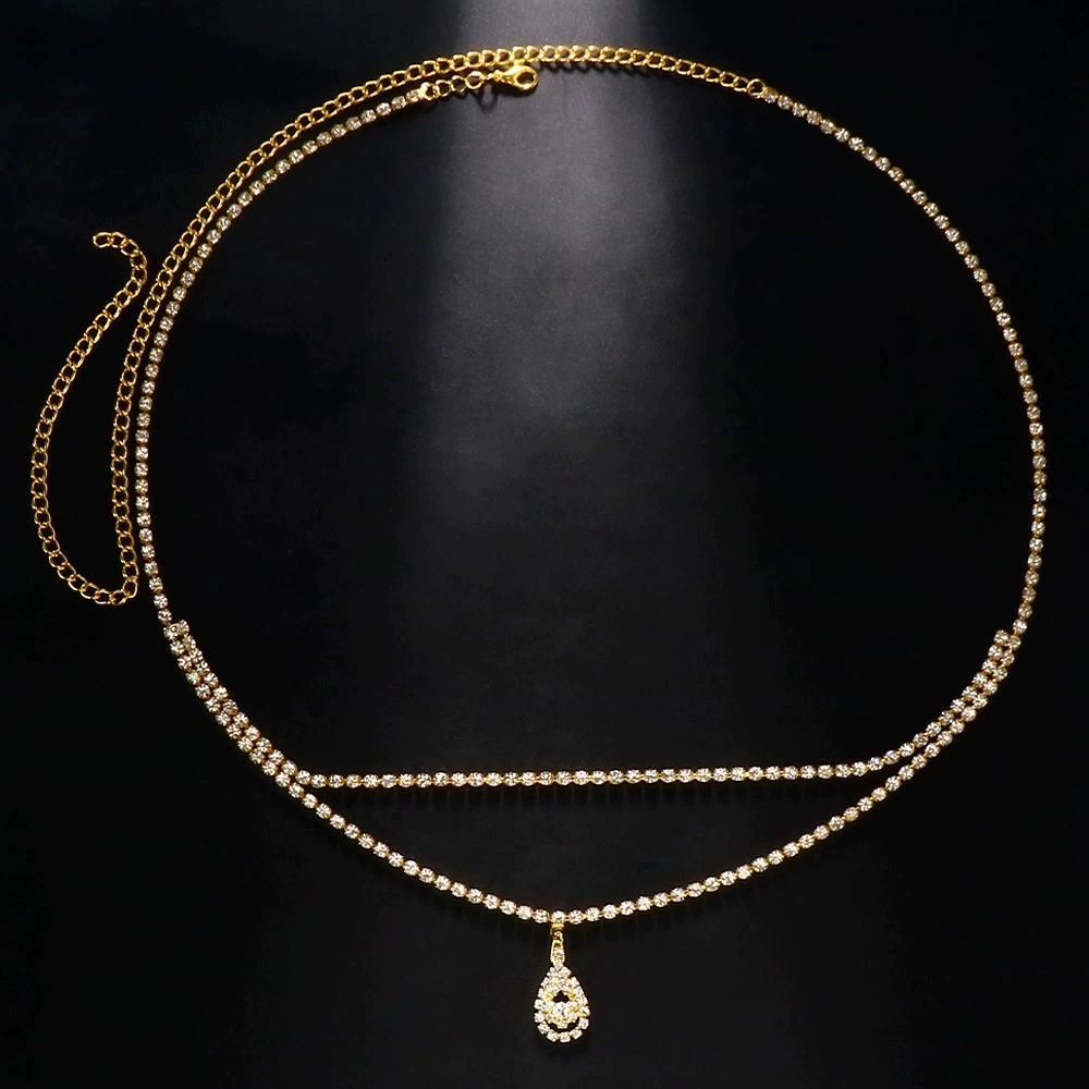 Stylish Rhinestone Beach Waist Chain