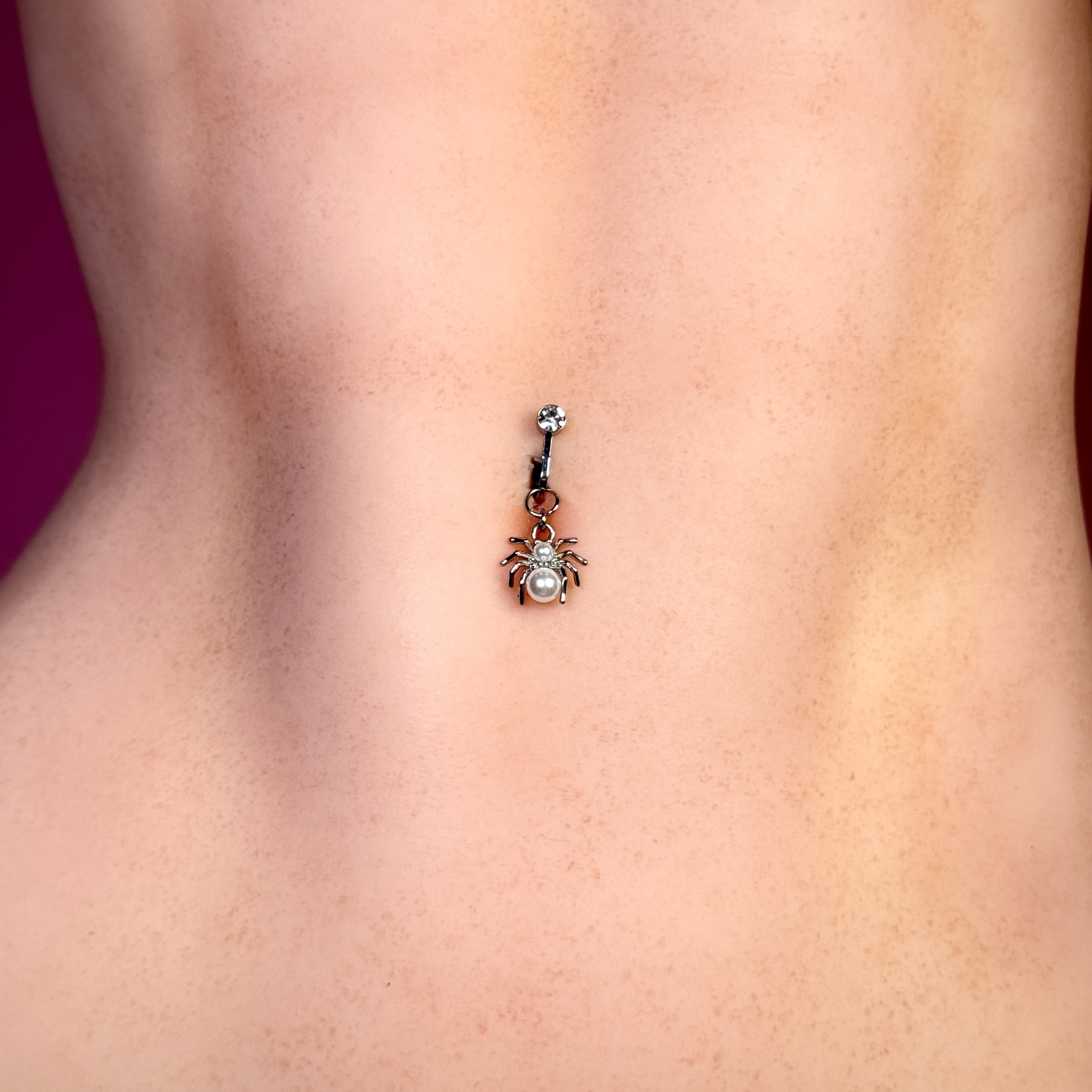Pearl Spider Navel Charm