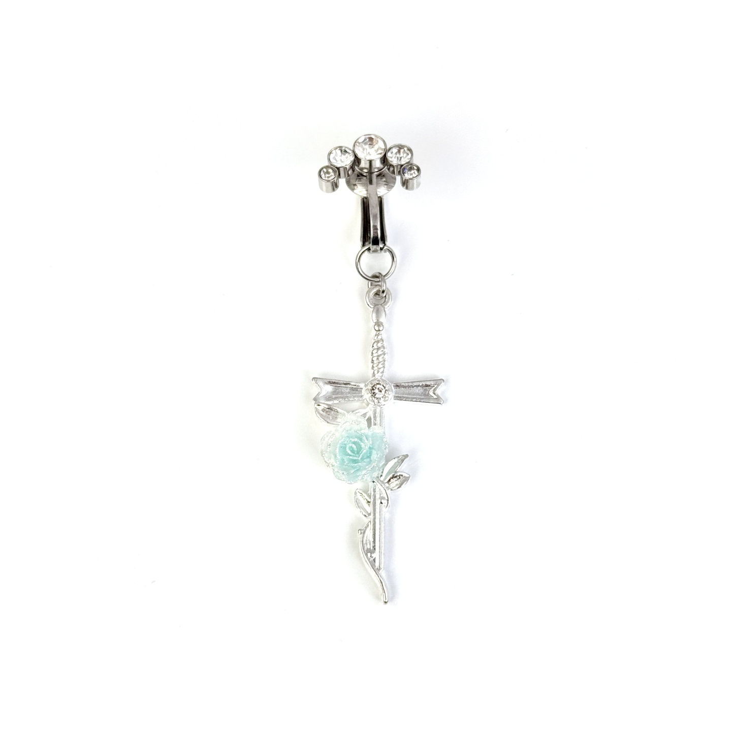 Frozen Rose Dagger Navel Charm