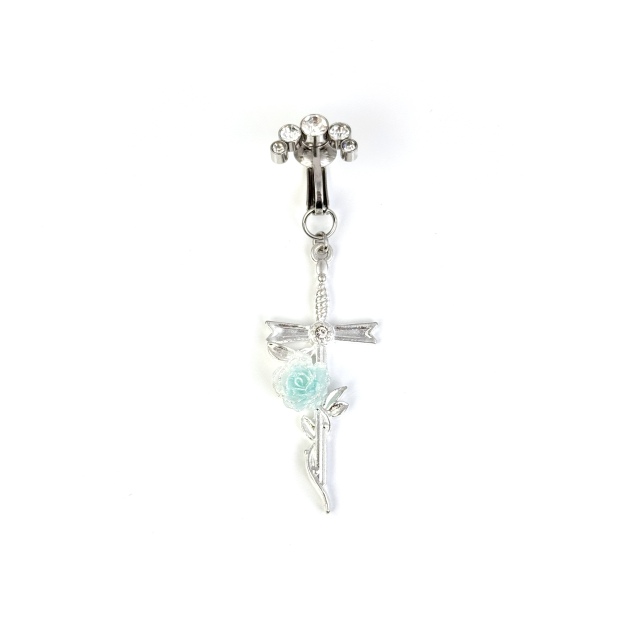Frozen Rose Dagger Navel Charm