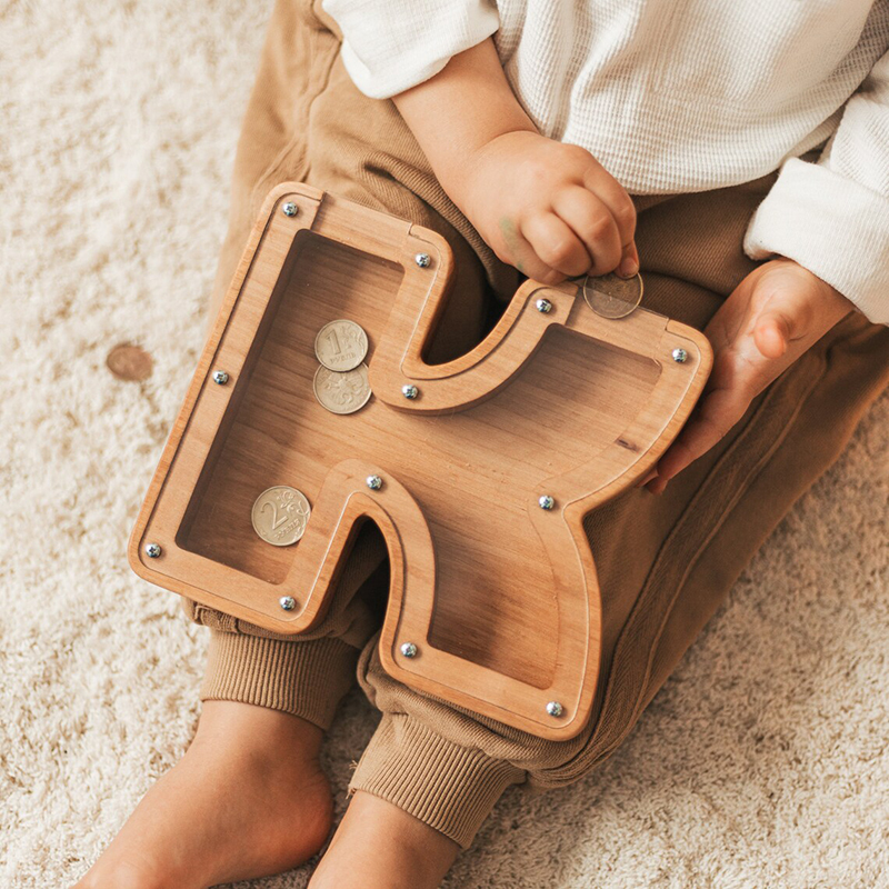 Personalized wooden piggy bank-Thyye
