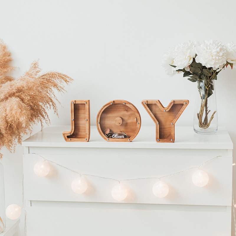 Personalized wooden piggy bank-Thyye