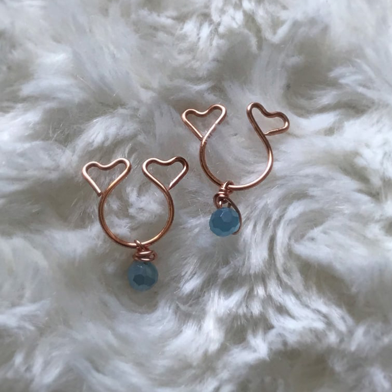 Crystal heart-shaped nipple decoration-Thyye