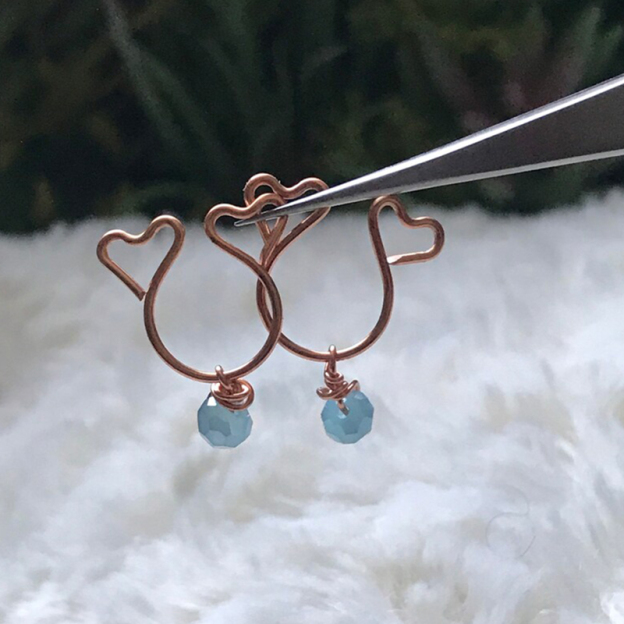 Crystal heart-shaped nipple decoration-Thyye