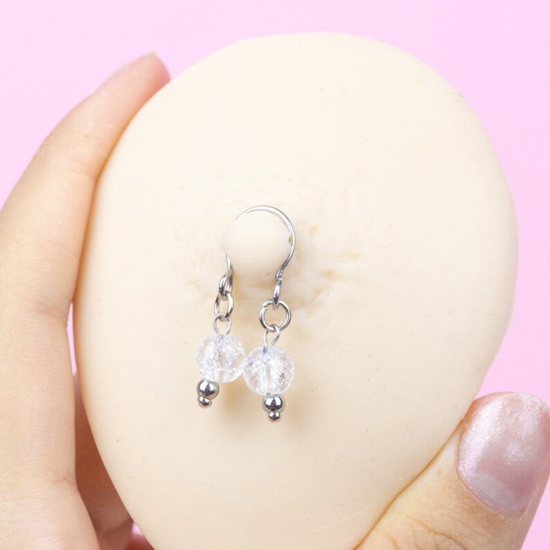 Non-piercing jewelry crystal quartz nipple clips-Thyye