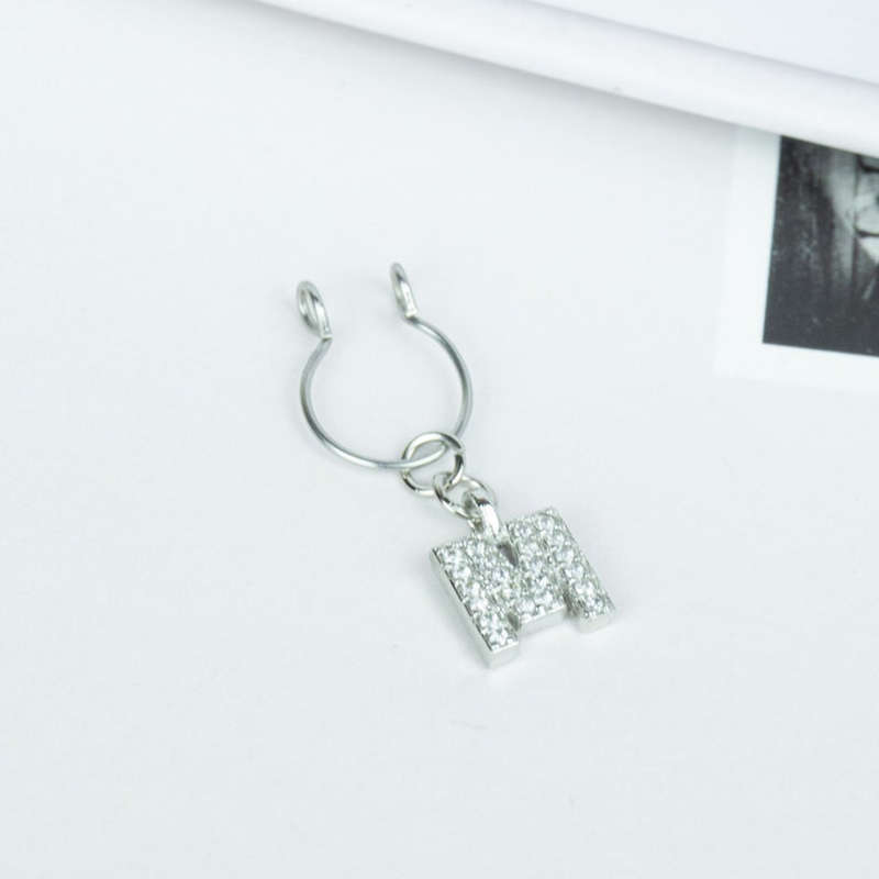 Non-pierced nipple initial jewelry-Thyye