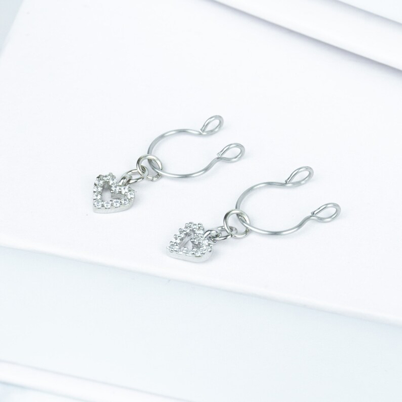 Heart diamond nipple ring-Thyye