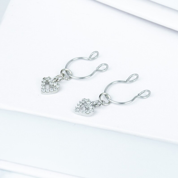 Heart diamond nipple ring-Thyye