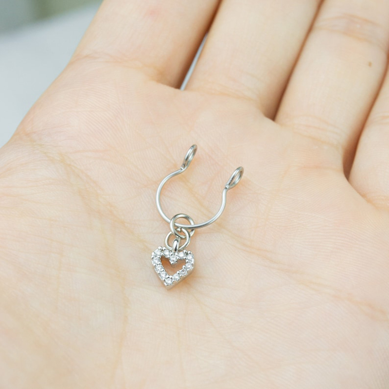 Heart diamond nipple ring-Thyye