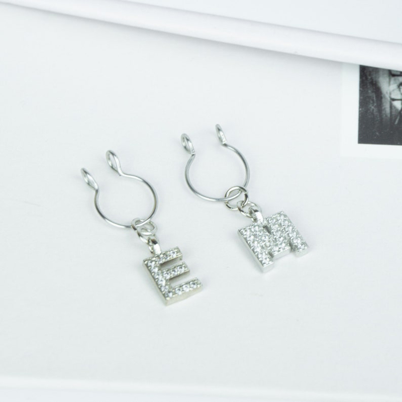 Non-pierced nipple initial jewelry-Thyye