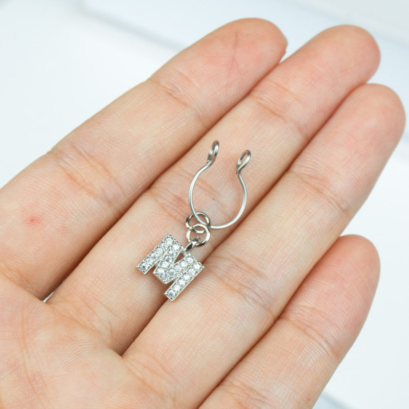 Non-pierced nipple initial jewelry-Thyye