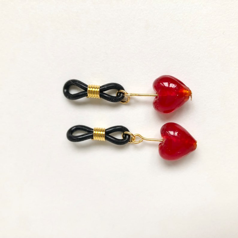 Red heart shaped nipple clamps-Thyye