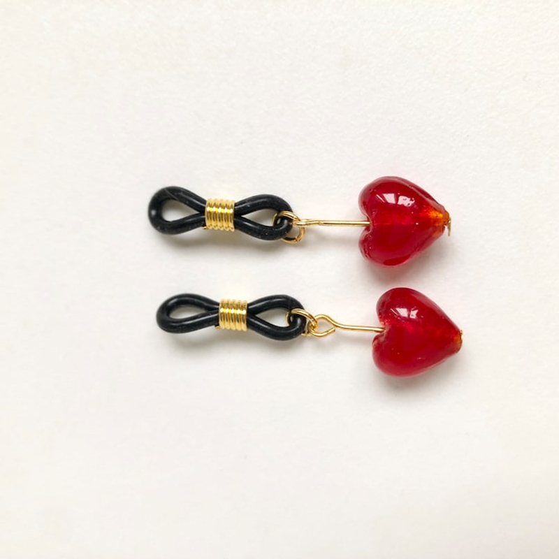 Red heart shaped nipple clamps-Thyye