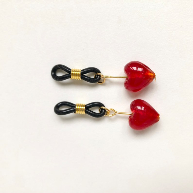 Red heart shaped nipple clamps-Thyye