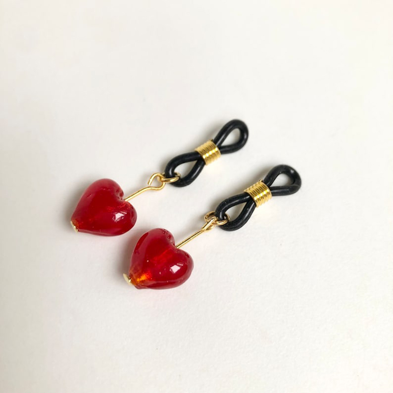 Red heart shaped nipple clamps-Thyye