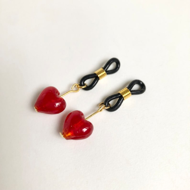 Red heart shaped nipple clamps-Thyye
