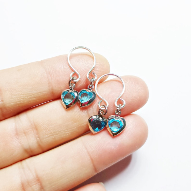 Blue rhinestone heart shaped fake nipple ring-Thyye