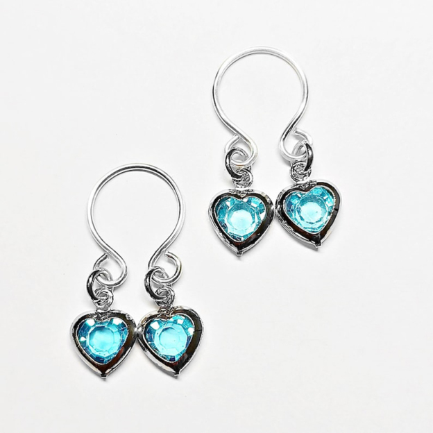 Blue rhinestone heart shaped fake nipple ring-Thyye