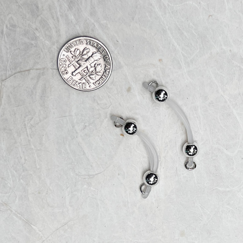 Silver barbell nipple ring-Thyye