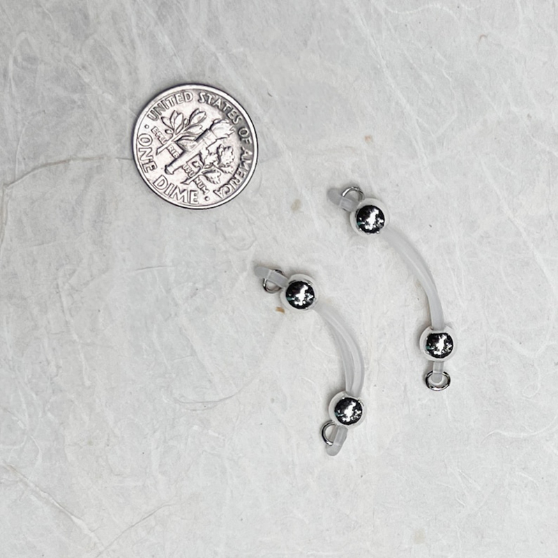 Silver barbell nipple ring-Thyye