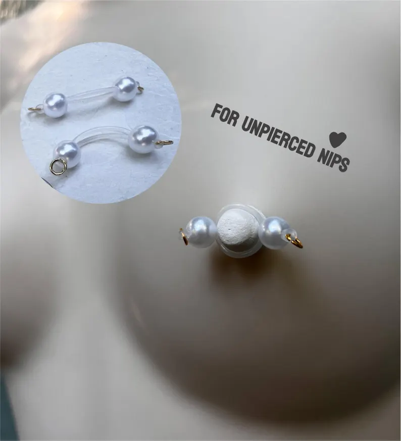Nipple Non-Piercing with Pearl Barbell-Thyye