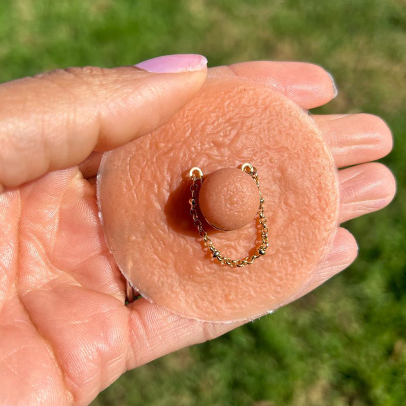 Chain imitation breast ring-Thyye