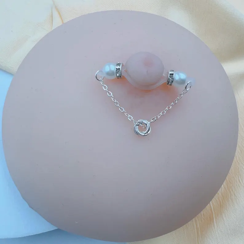 Fake Nipple Piercing Jewelry with Chains-Thyye