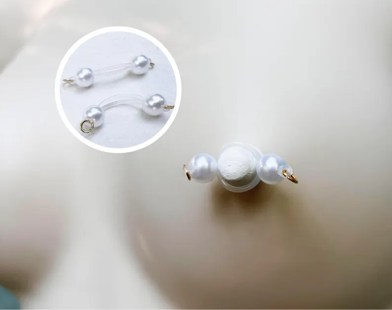 Nipple Non-Piercing with Pearl Barbell-Thyye