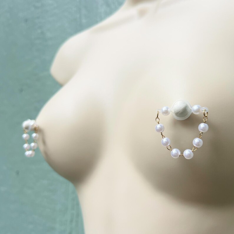 Pearl Nipple Jewelry with Pearl Nipple Chain-Thyye