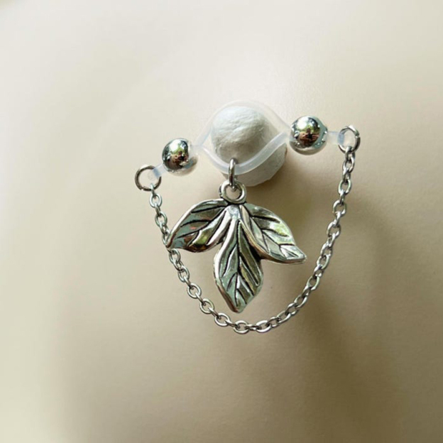 Plant chain nipple ring-Thyye