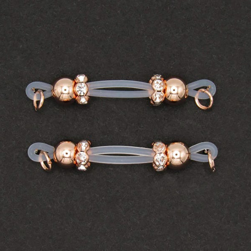 Rose Gold Plated Barbell Nipple Rings-Thyye