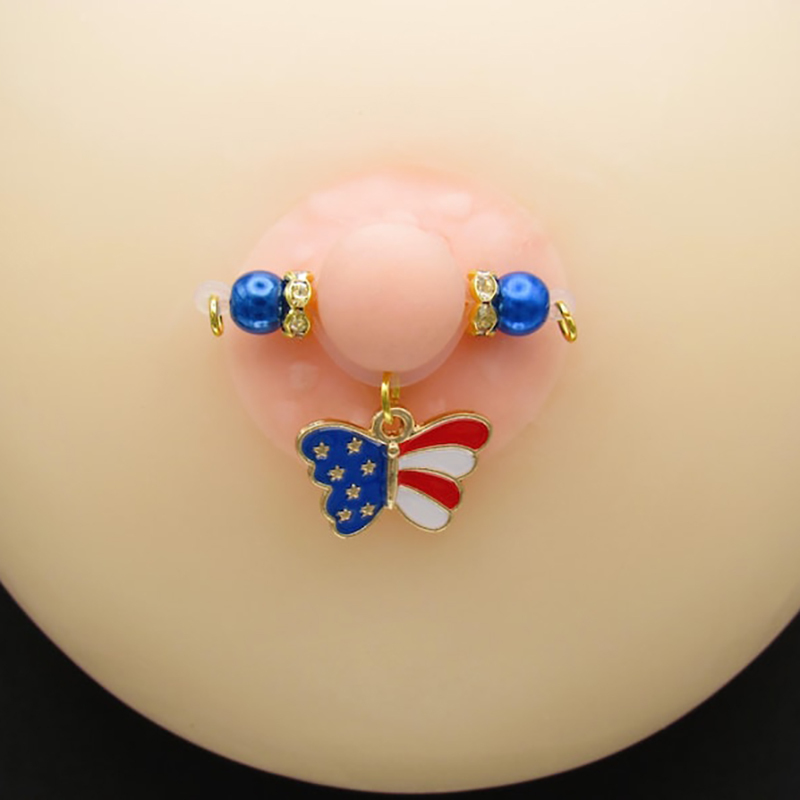 Patriotic Butterfly Nipple Ring-Thyye