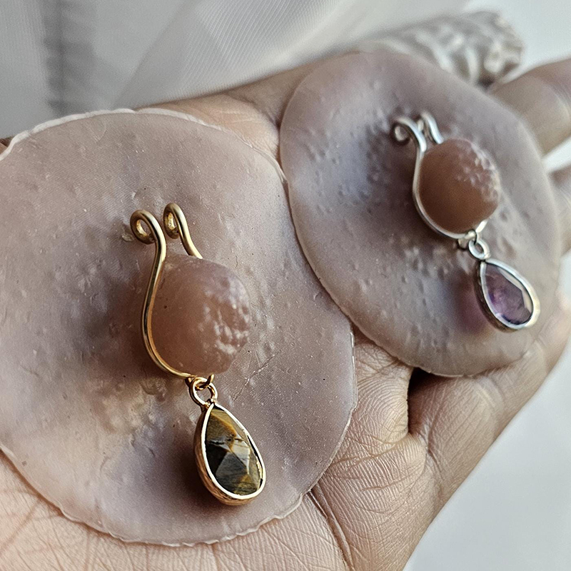 Adjustable crystal nipple ring clip-Thyye