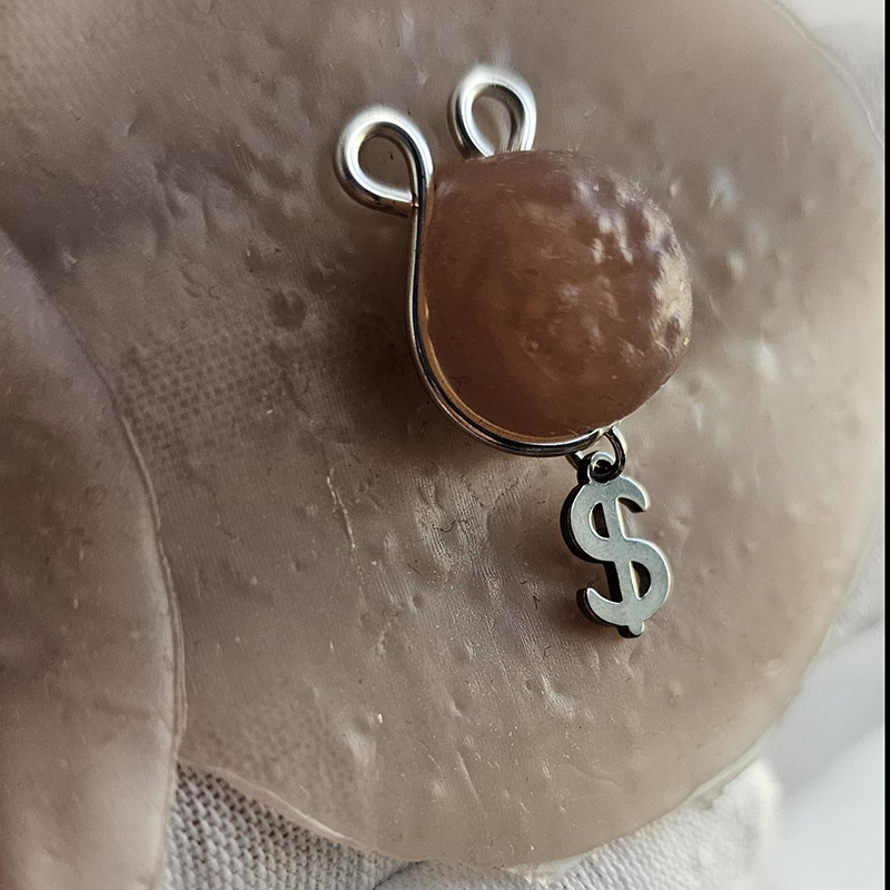 Dollar Sign Pendant Adjustable Nipple Clamp-Thyye