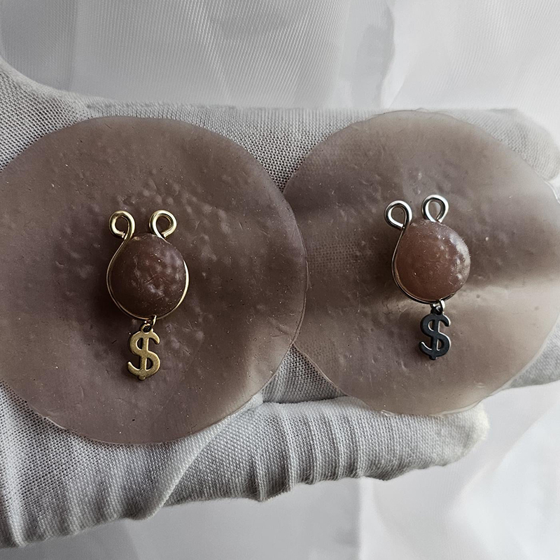 Dollar Sign Pendant Adjustable Nipple Clamp-Thyye