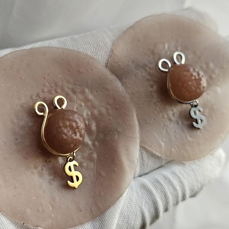 Dollar Sign Pendant Adjustable Nipple Clamp-Thyye