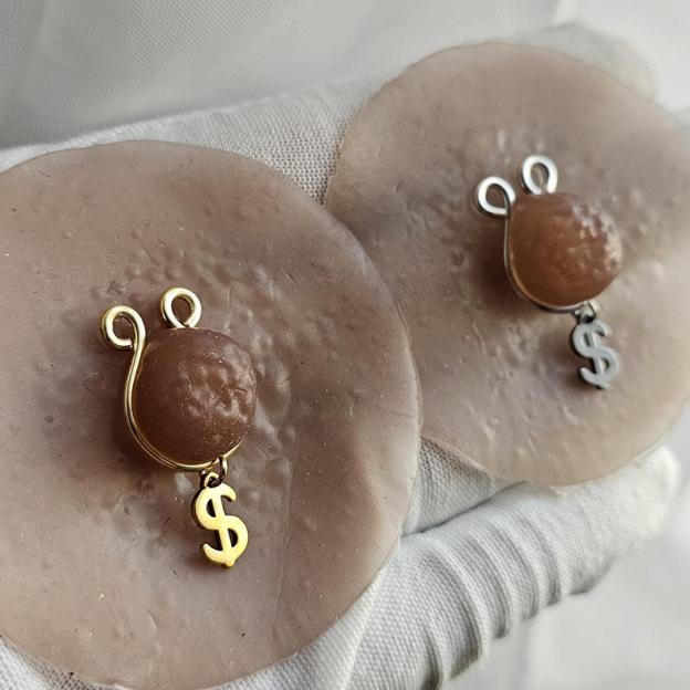 Dollar Sign Pendant Adjustable Nipple Clamp-Thyye