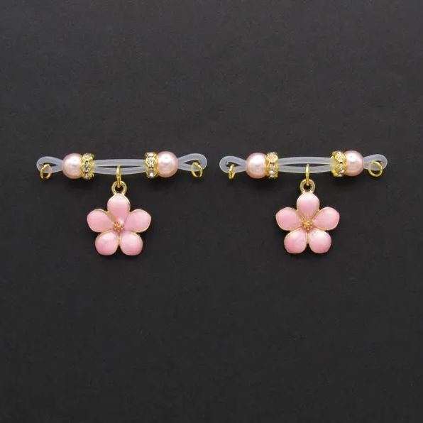 Cherry Blossom Adjustable Barbell Nipple Piercings-Thyye