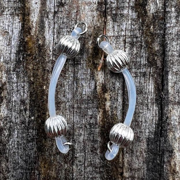 Silver barbell nipple jewelry-Thyye