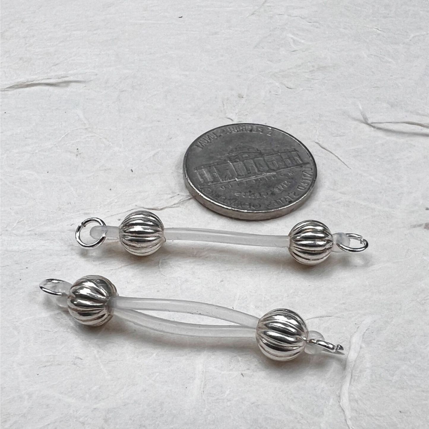Silver barbell nipple jewelry-Thyye