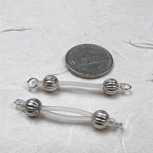 Silver barbell nipple jewelry-Thyye