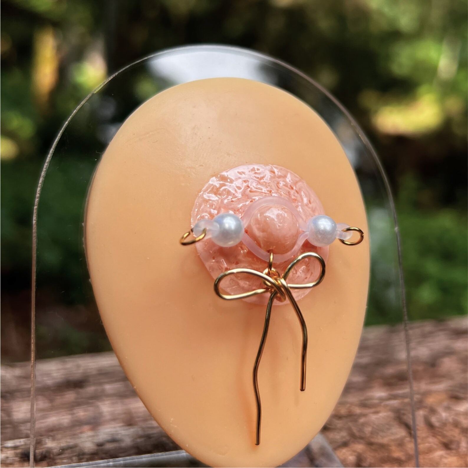 Cute bow-knot nipple non-piercing jewelry