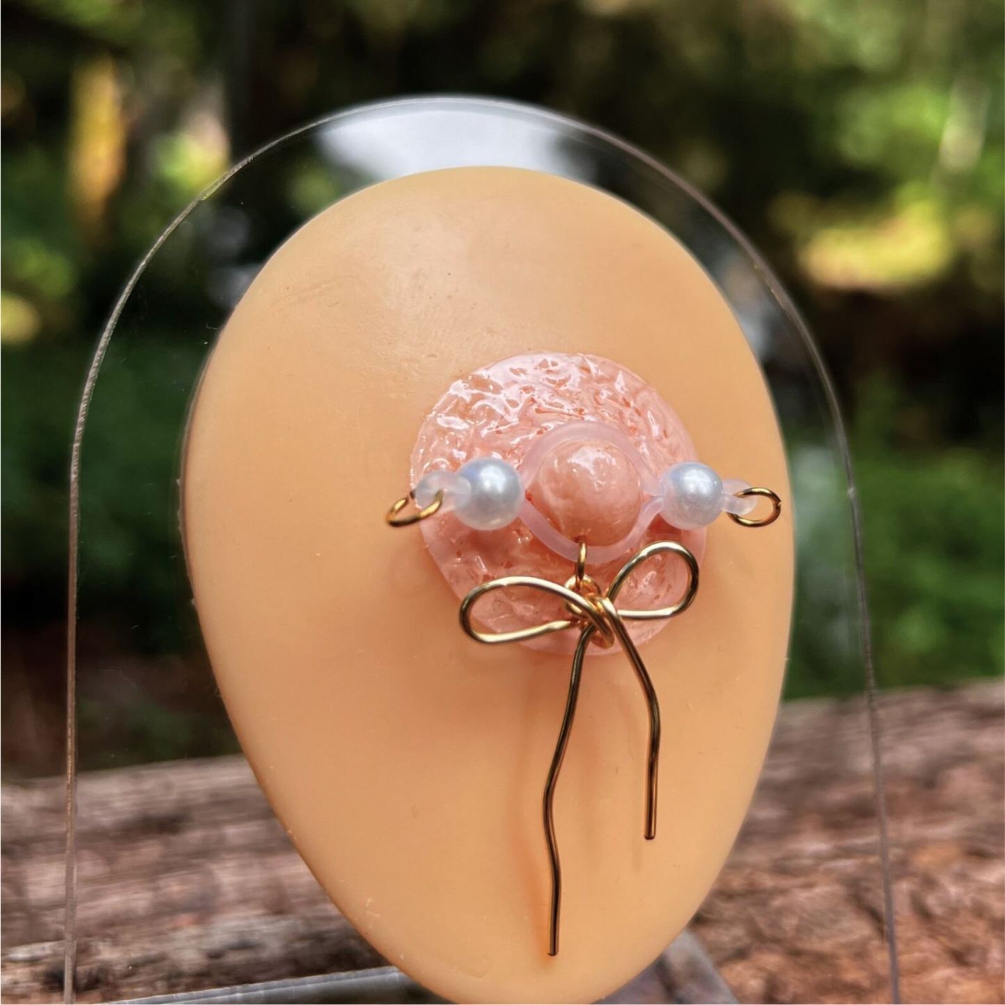 Cute bow-knot nipple non-piercing jewelry