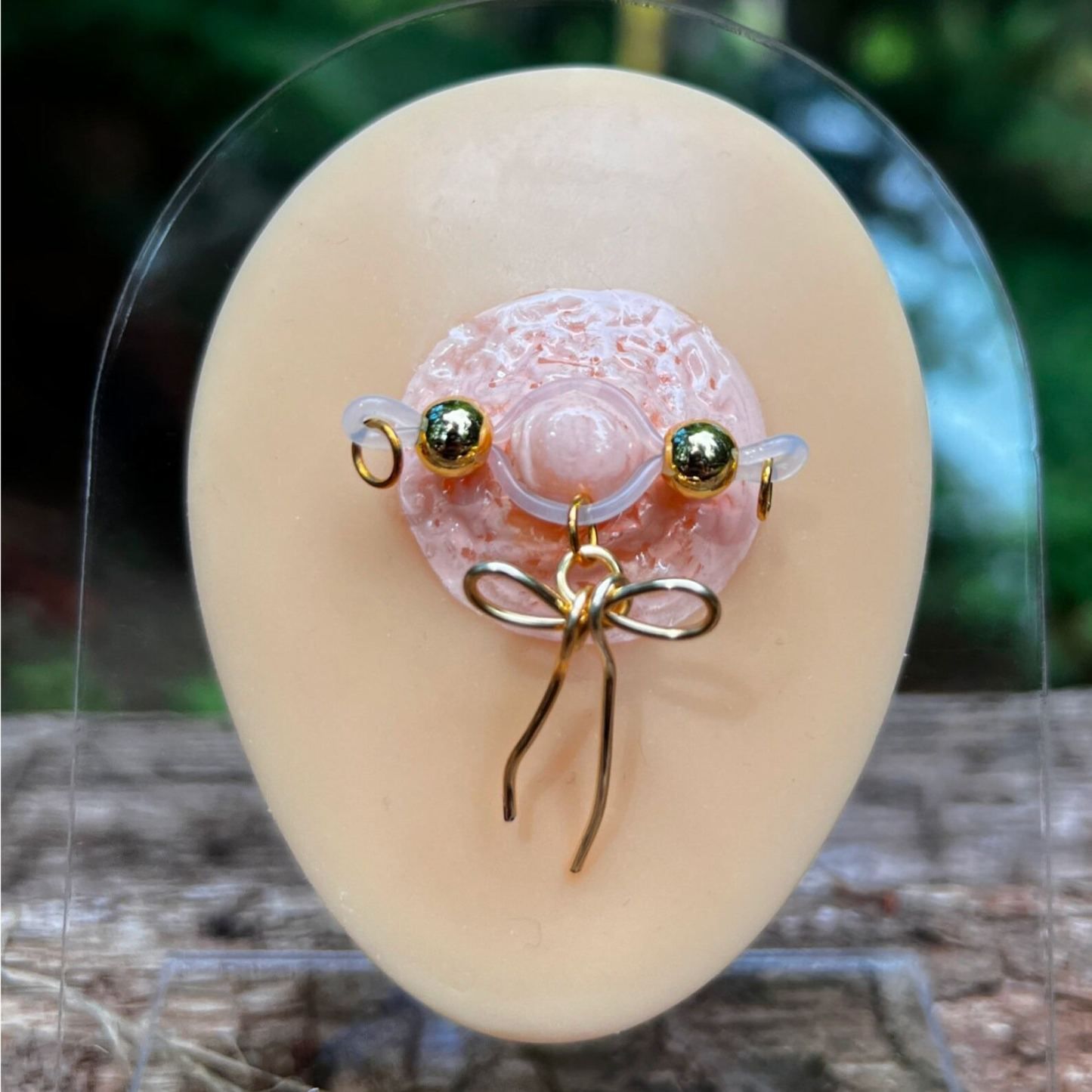 Cute bow-knot nipple non-piercing jewelry