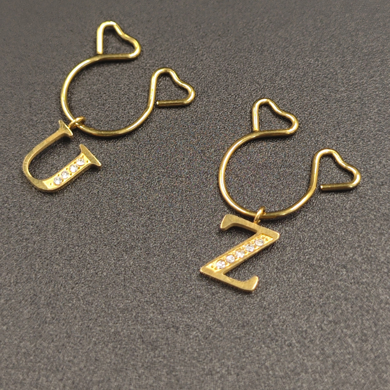 Custom diamond letter nipple clamps-Thyye