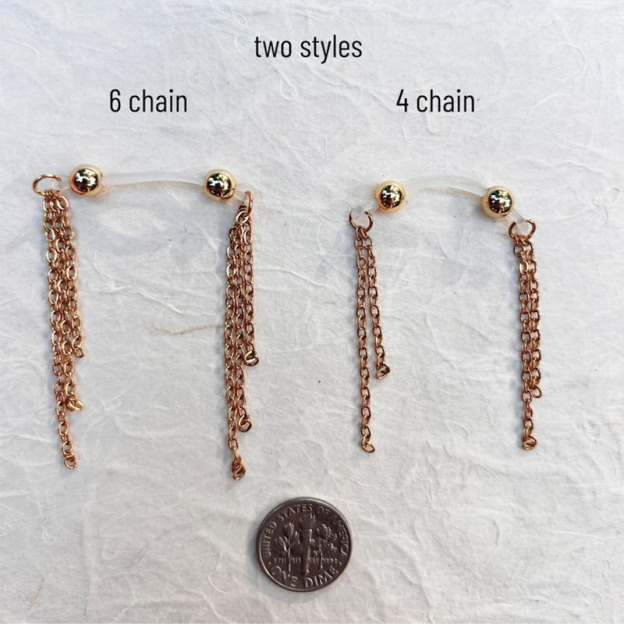 Nipple ring with two or three chains-Thyye