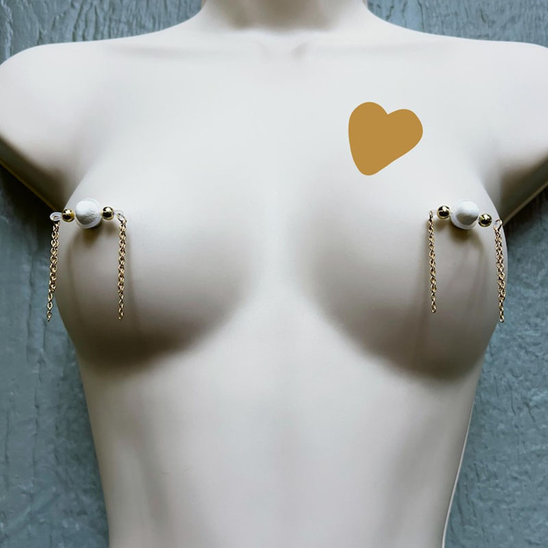 Nipple ring with two or three chains-Thyye