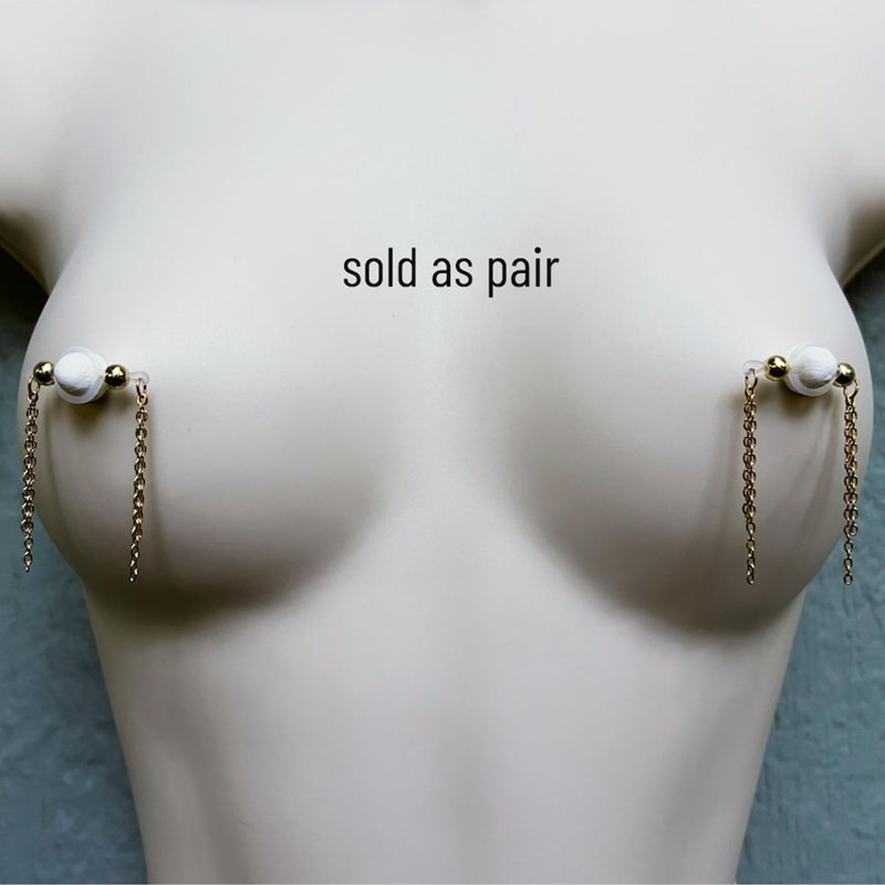 Nipple ring with two or three chains-Thyye