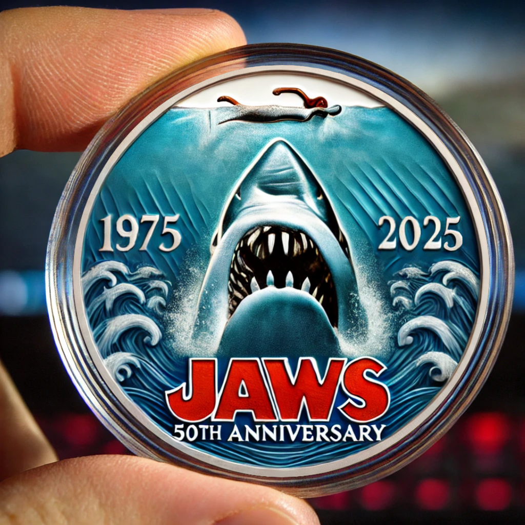 🔥Limited Edition🎁Jaws 50th Anniversary Commemorative Coin