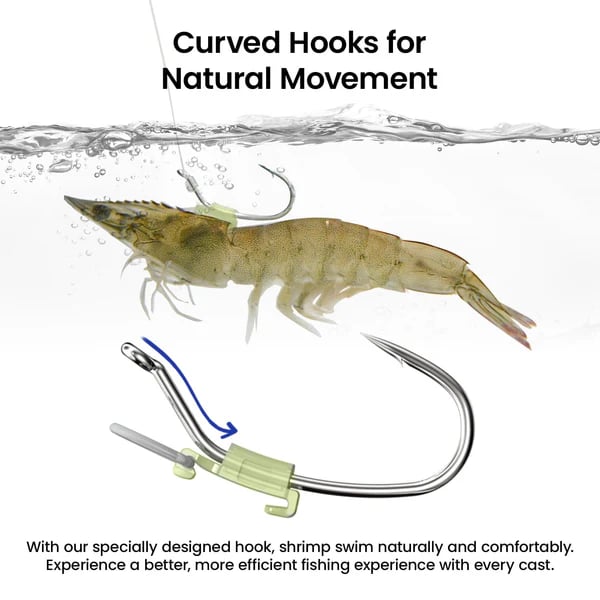 🎣Luminous Live Shrimp Hooks – Light Up Your Fishing Game! ✨